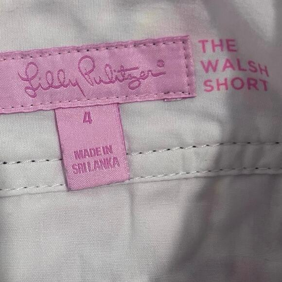Lilly Pulitzer The Walsh Halibut Navy Pink Coral Print Chino Shorts ~ Women’s 4 - Picture 5 of 5